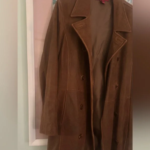 Sundance Brown leather Pea Coat - Picture 8 of 9